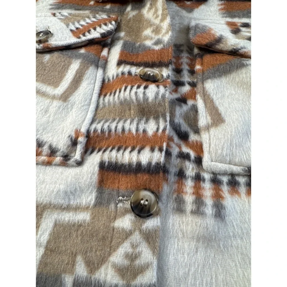 ASHLEY by 26 International Geometric Shacket Outerwear Women's‎ Size XL Aztec